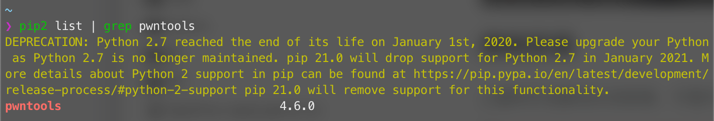 macOS11中安装pwntools with python2 | Loki's Blog