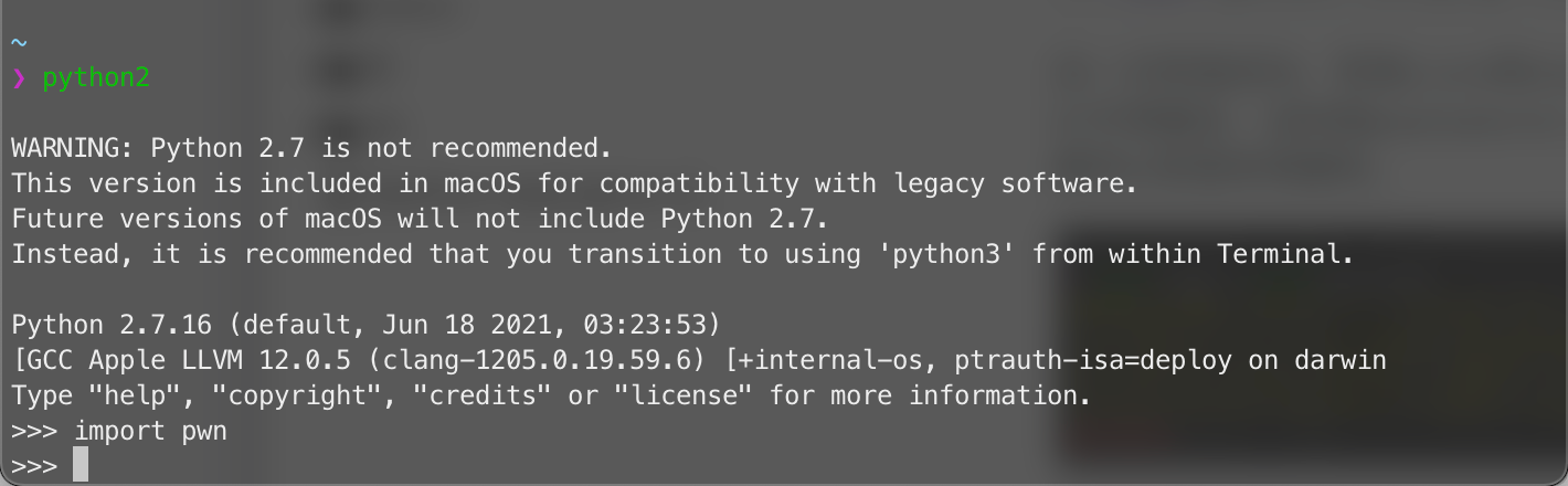 macOS11中安装pwntools with python2 | Loki's Blog